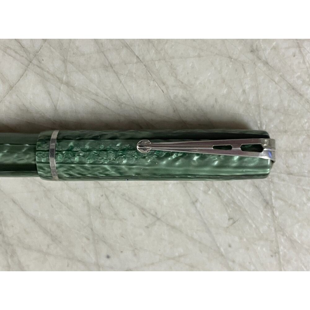 Vintage Esterbrook J Dollar Fountain Pen Green Marbled 1550 Durachrome Steel - Picture 4 of 11